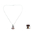 Halskette mit Amethyst- und Rosenquarz-Anhänger, „Mumbai Dawn“ – Halskette mit Amethyst- und Rosenquarz-Anhänger