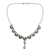 Cultured pearl flower necklace, 'Pristine Blossom' - Pearl and Sterling Silver Y Necklace Floral Jewelry (image 2a) thumbail