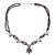 Garnet flower necklace, 'Kerala Carnation' - Handcrafted Sterling Silver and Garnet Indian Necklace (image 2a) thumbail