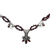 Granatblüten-Halskette - Handgefertigte indische Halskette aus Sterlingsilber und Granat