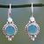 Chalcedony dangle earrings, 'Ocean Sky' - Classic India jewellery Silver Earrings with Chalcedony thumbail