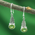 Peridot dangle earrings, 'Green Leaves' - Peridot and Sterling Silver Artisan Crafted Earrings thumbail
