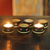 Soapstone candleholders, 'Midnight Romance' (set of 6) - Handmade Floral Soapstone Candle Holders (Set of 6)