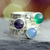 Amethyst stacking rings, 'Inspirational' (set of 3) - Amethyst stacking rings (Set of 3) thumbail
