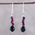 Garnet and onyx dangle earrings, 'Night of Passion' - Garnet and onyx dangle earrings thumbail