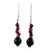 Garnet and onyx dangle earrings, 'Night of Passion' - Garnet and onyx dangle earrings (image 2a) thumbail