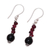 Garnet and onyx dangle earrings, 'Night of Passion' - Garnet and onyx dangle earrings (image 2c) thumbail