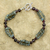 Labradorite and garnet beaded bracelet, 'Misty Mystery' - Labradorite and garnet beaded bracelet