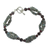 Labradorite and garnet beaded bracelet, 'Misty Mystery' - Labradorite and garnet beaded bracelet