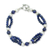 Lapis lazuli and pearl beaded bracelet, 'Gulmohar Lady' - Lapis lazuli and pearl beaded bracelet (image 2a) thumbail