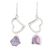 Amethyst heart earrings, 'Love Is Wise' - Amethyst and Silver Heart Earrings (image 2a) thumbail