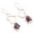 Amethyst heart earrings, 'Love Is Wise' - Amethyst and Silver Heart Earrings (image 2c) thumbail