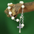 Cultured pearl charm bracelet, 'Divine Hope' - Cultured pearl charm bracelet