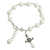 Cultured pearl charm bracelet, 'Divine Hope' - Cultured pearl charm bracelet thumbail