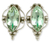 Prasiolite button earrings, 'Calm and Clarity' - Prasiolite button earrings