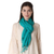 Wool scarf, 'Aqua Warmth' - Women's Wool Scarf from India thumbail