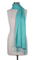 Wool scarf, 'Aqua Warmth' - Women's Wool Scarf from India (image 2c) thumbail