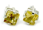 Citrine stud earrings, 'Golden Charm' - Sparkling Citrine Stud Earrings from India