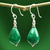 Chalcedony dangle earrings, 'Emerald Dewdrop' - Chalcedony dangle earrings thumbail