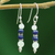 Rainbow moonstone and lapis lazuli dangle earrings, 'Gujarat Skies' - Rainbow Moonstone and Lapis Lazuli Dangle Earrings thumbail