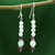 Moonstone and garnet dangle earrings, 'Rajasthan Dancer' - Moonstone and garnet dangle earrings thumbail