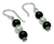 Onyx and pearl dangle earrings, 'Midnight Dreams' - Onyx and pearl dangle earrings (image 2b) thumbail