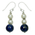 Lapis lazuli and pearl dangle earrings, 'Mystic Truth' - Lapis lazuli and pearl dangle earrings