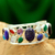Lapis lazuli and pearl cuff bracelet, 'colours of Life' - Sterling Silver Cuff Bracelet Multigemstone jewellery