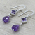 Amethyst dangle earrings, 'Precious Purple' - Sterling Silver and Amethyst Dangle Earrings (image 2c) thumbail