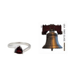 Garnet solitaire ring, 'Scintillating Jaipur' - Garnet Solitaire Ring