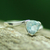 Blue topaz solitaire ring, 'Scintillating Jaipur' - Hand Made Solitaire Blue Topaz Ring in Sterling Silver (image 2) thumbail