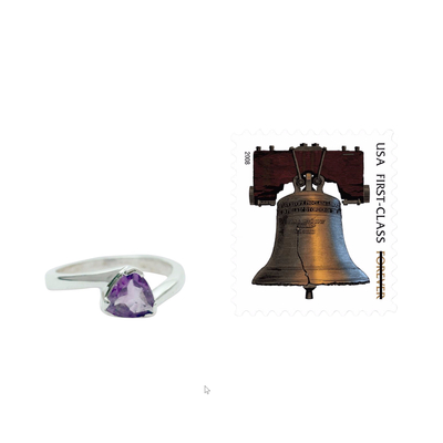 Amethyst solitaire ring, 'Scintillating Jaipur' - Hand Made Modern Sterling Silver Solitaire Amethyst Ring