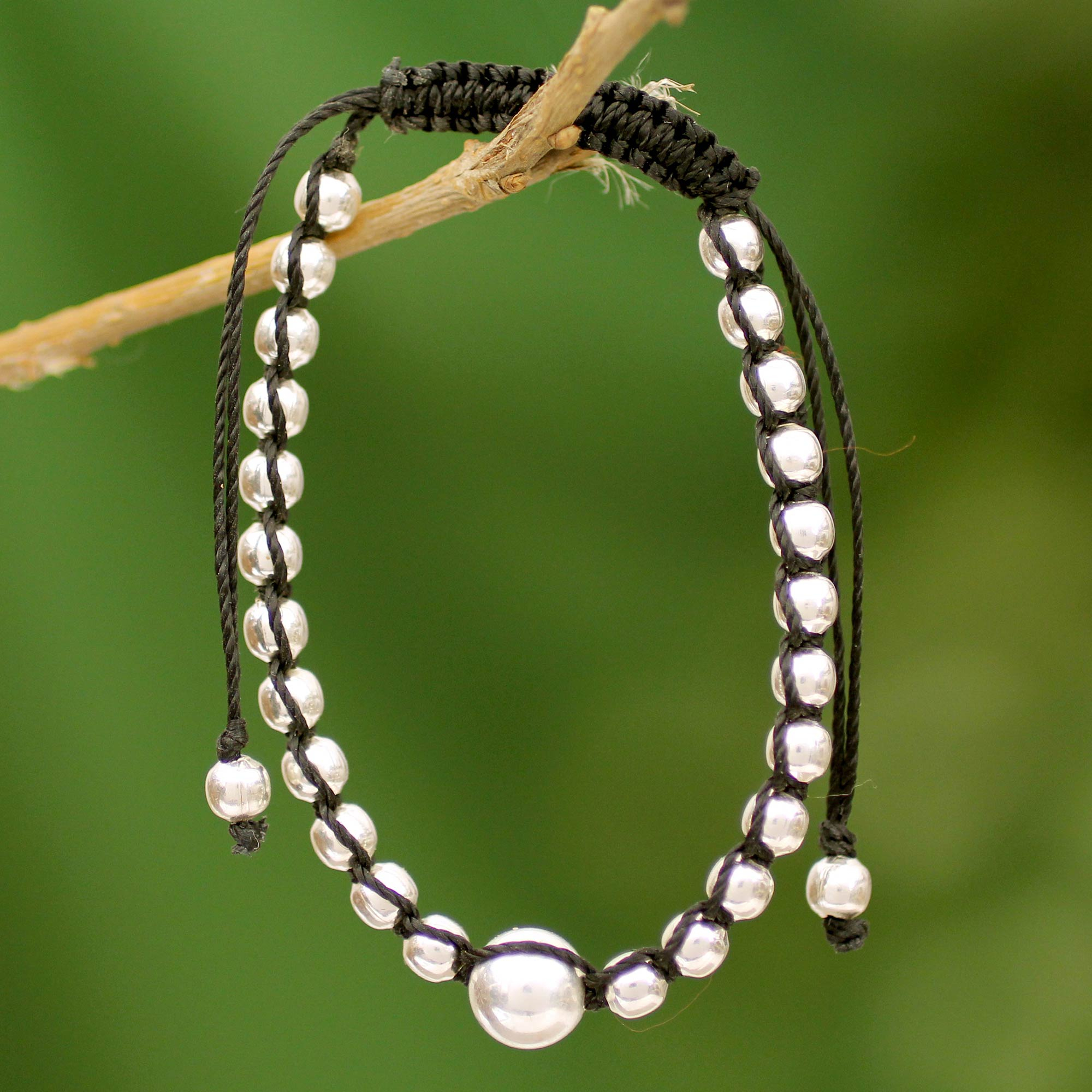 semi precious pearls tribe karen hill Gemstone bracelets Lot 3 silver bracelets 925 smoky quartz craft beads-Smoky quartz