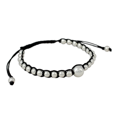 Sterling silver Shambhala-style bracelet, 'Orb' - Sterling Silver Shambhala-style Bracelet Handmade Jewellery