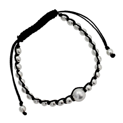 Sterling silver Shambhala-style bracelet, 'Orb' - Sterling Silver Shambhala-style Bracelet Handmade Jewelry