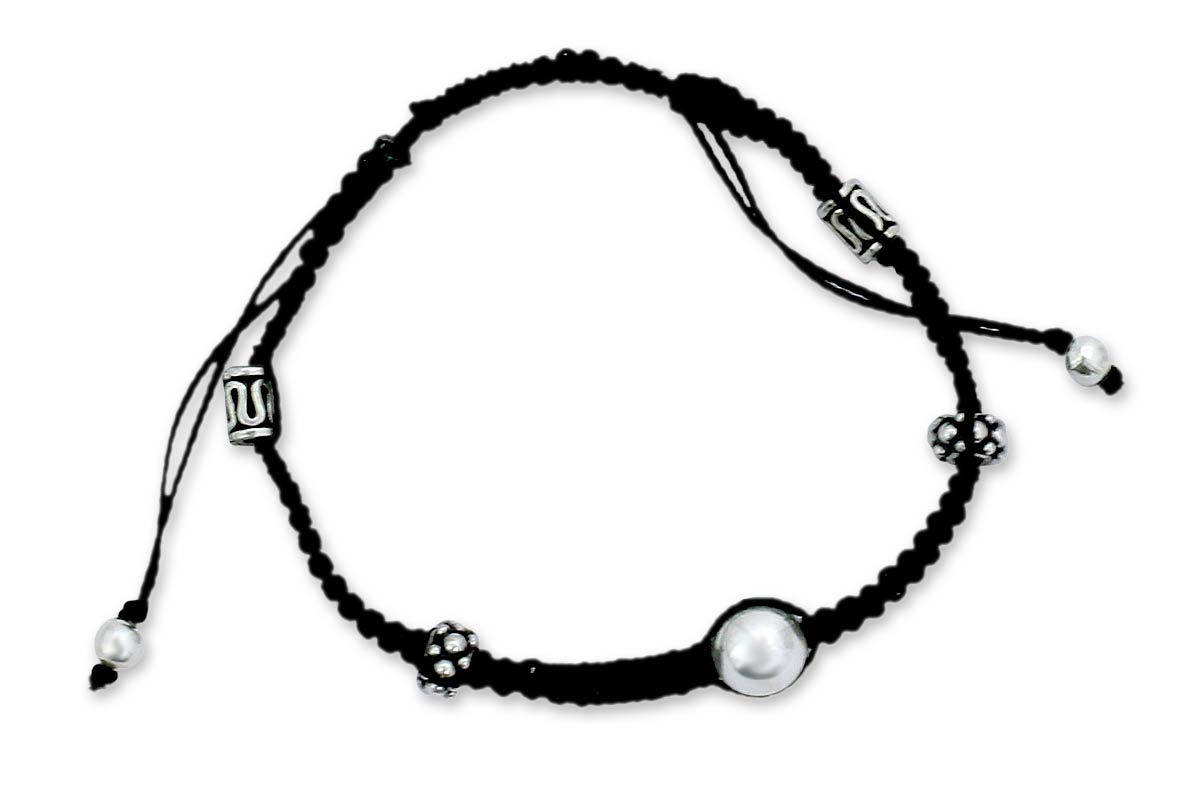 Silver Shamballa Bracelet by Ritu