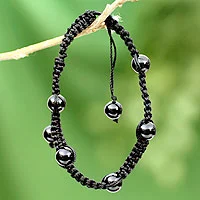 Pulsera Onyx estilo Shambhala - Pulsera de ónix estilo Shambhala hecha a mano en la India