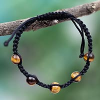 Tiger's eye Shambhala-style bracelet, 'Oneness'