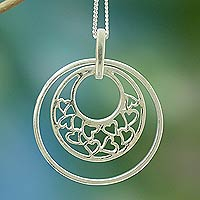 Sterling silver heart necklace, 'Joyous Love'