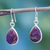 Sterling silver dangle earrings, 'Beautiful Goddess' - Purple Composite Turquoise on Sterling Silver Earrings  (image 2) thumbail