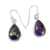 Sterling silver dangle earrings, 'Beautiful Goddess' - Purple Composite Turquoise on Sterling Silver Earrings  thumbail