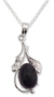 Amethyst pendant necklace, 'Indian Sugarplum' - Amethyst Necklace in Sterling Silver from India thumbail