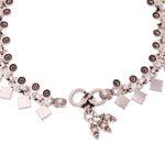 Sterling silver anklet, 'Starlight Snowflakes' - Indian Artisan Crafted Sterling Silver Anklet