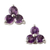 Amethyst button earrings, 'Charming Trio' - Amethyst Stud Earrings Artisan Crafted Jewelry thumbail