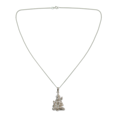 Hindu Monkey King in Sterling Silver Necklace