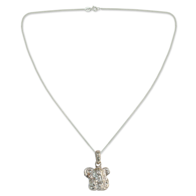 Halskette mit Anhänger aus Sterlingsilber, „Baby Ganesha“ – Halskette aus Sterlingsilber, Hindu-Schmuck aus Indien