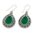 Sterling silver dangle earrings, 'Green Palace Memories' - Sterling Silver and Onyx Dangle Earrings (image 2a) thumbail