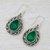 Sterling silver dangle earrings, 'Green Palace Memories' - Sterling Silver and Onyx Dangle Earrings (image 2b) thumbail