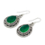 Sterling silver dangle earrings, 'Green Palace Memories' - Sterling Silver and Onyx Dangle Earrings (image 2d) thumbail