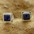 Lapis lazuli stud earrings, 'Hindu Galaxy' - Lapis Lazuli Earrings Handmade Sterling Silver Jewelry India